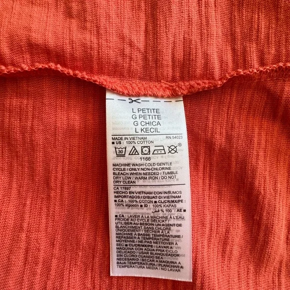 Old Navy Shirt Dress Women Large Petite Orange Cotton Summer Basic Casual NWT - Picture 10 of 10